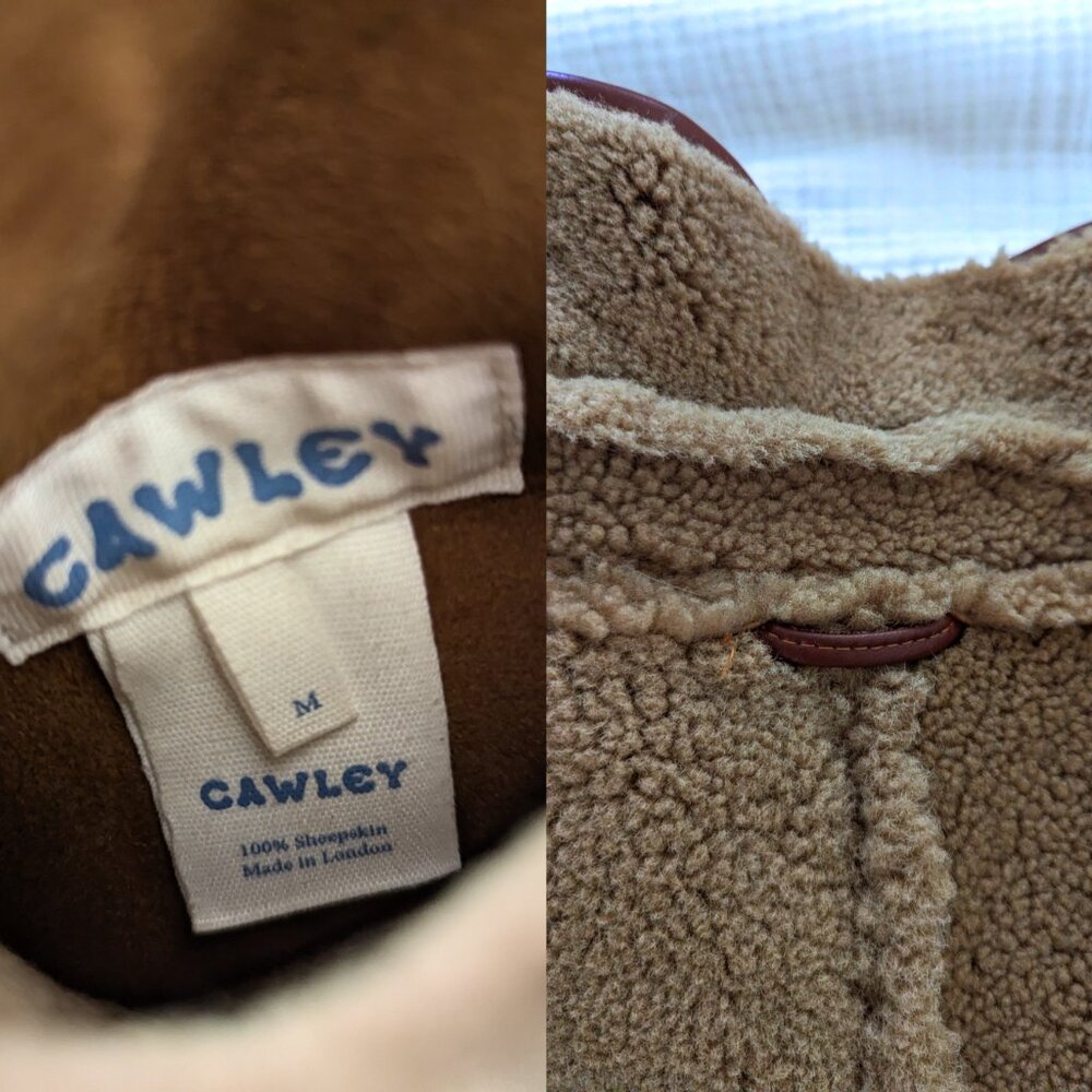 Cawley Avis British Sheepskin Jacket in Natural, Size M - Picture 9 of 10